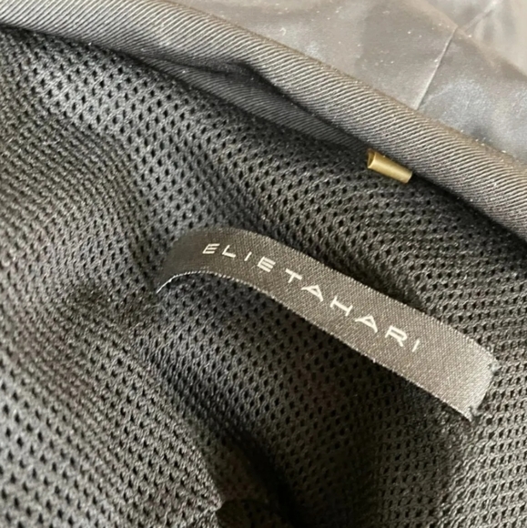 ELIE TAHARI Convertible Adriano Nylon TRENCH COAT ZIPS OFF 2 JACKET W/HOOD SZ L - Picture 3 of 5